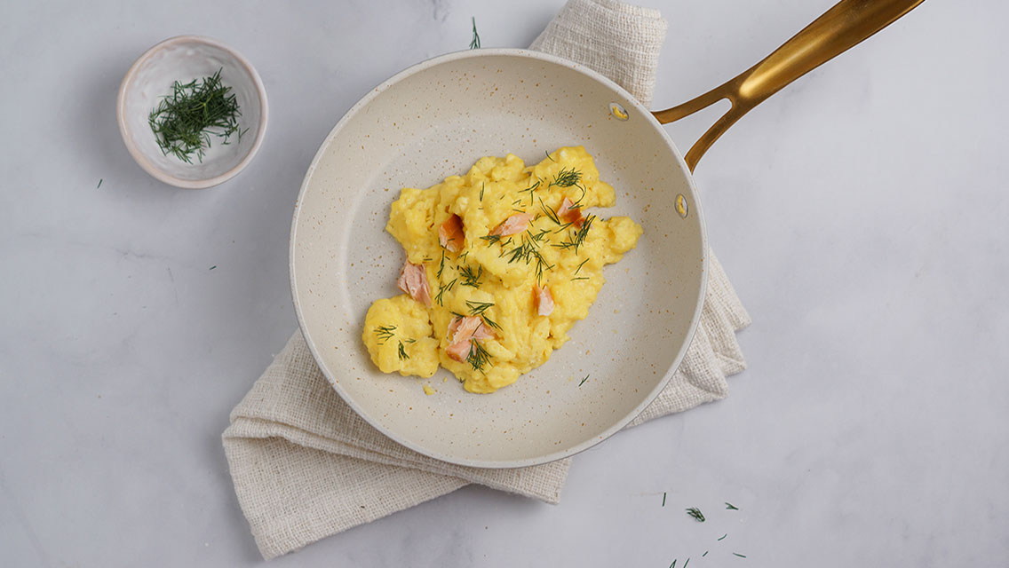 salmon and dill scramble 30g protein breakfast