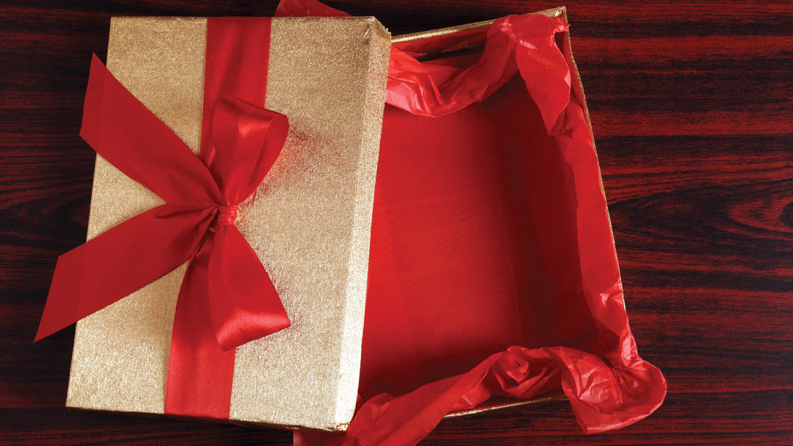 an empty holiday box