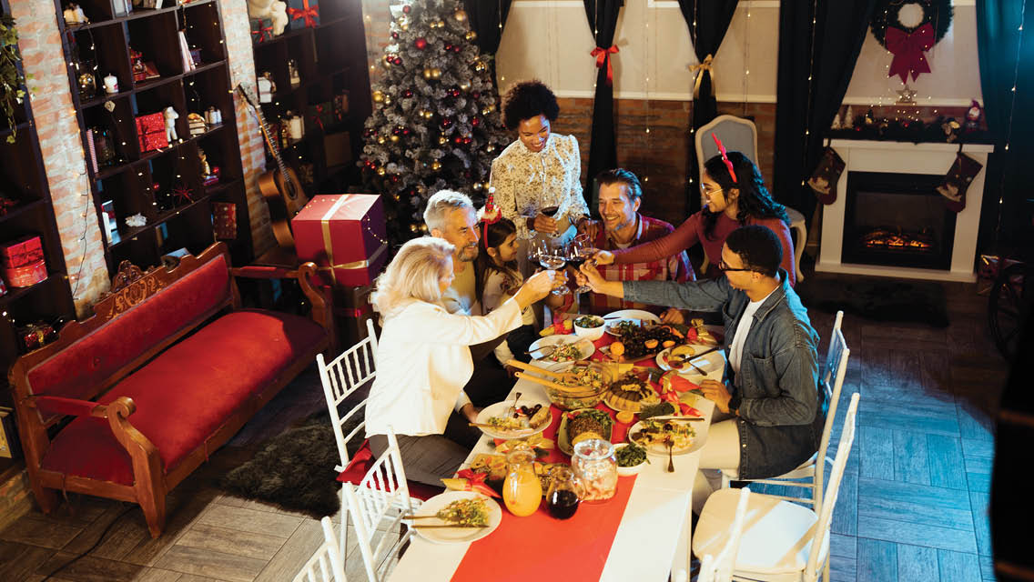 a group gathers for the holidays