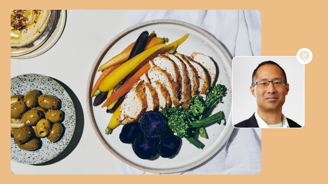 plate of food and head shot of edward