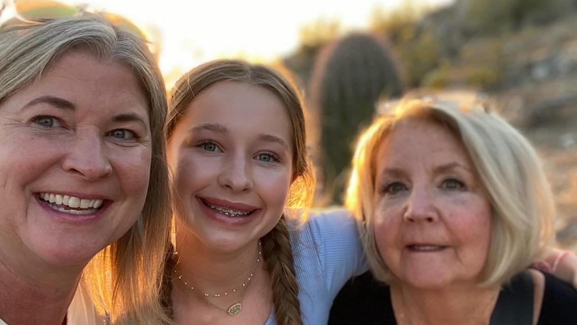 Annie Kragness with her daughter and her mother.