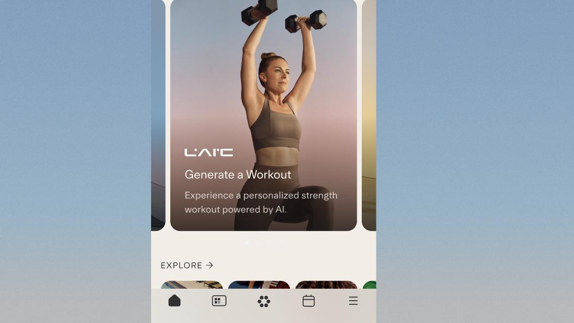Screen showing the Life Time app