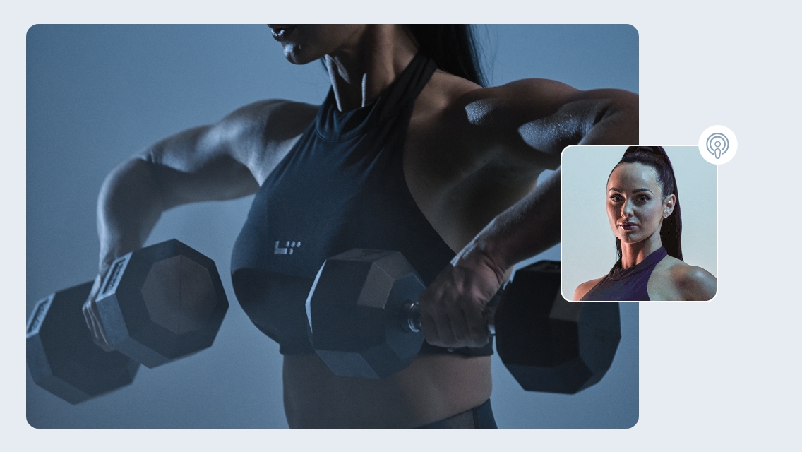 woman holding weights