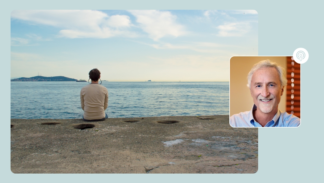 man on beach and Henry photo
