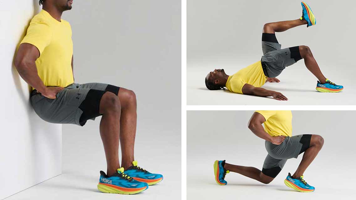 a collage of images that support strong knees