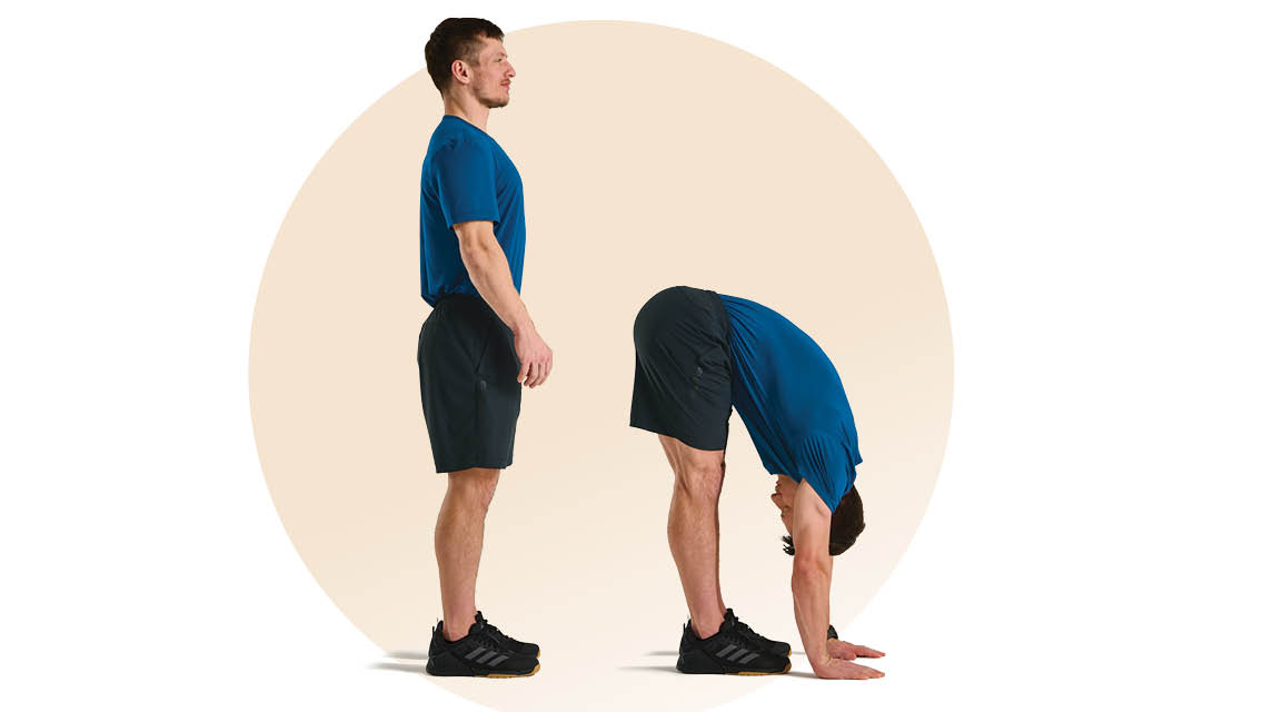 man performing Jefferson curl (also knowns as rag doll)