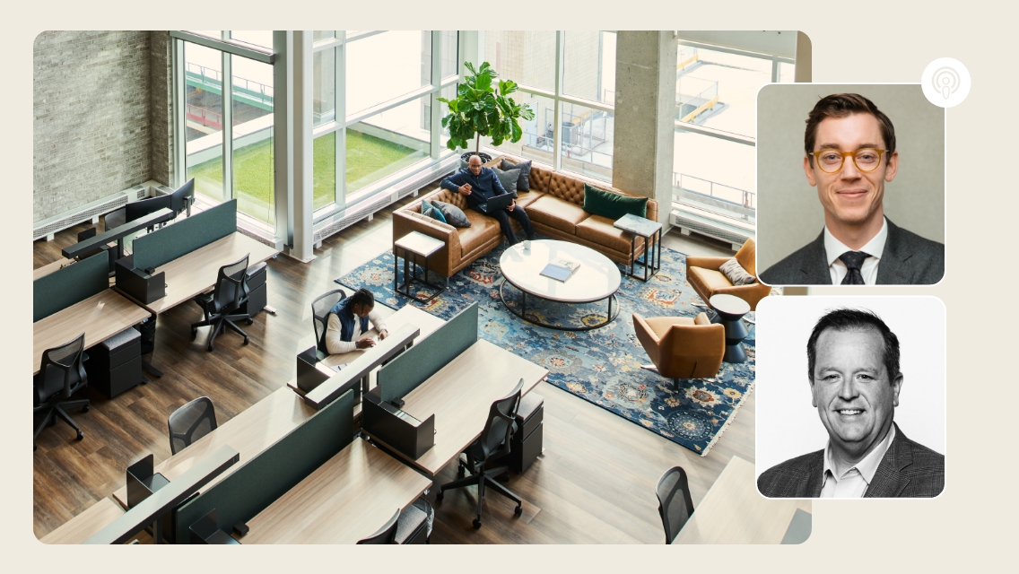 life time work office space with two professional photos