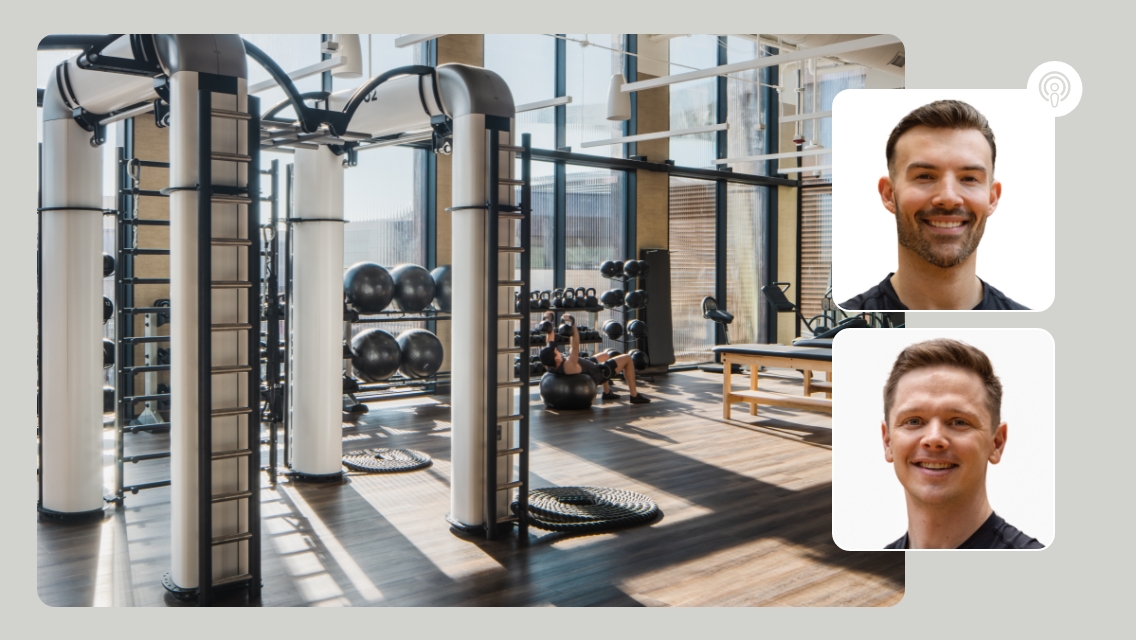 Life Time workout floor and joe and sean headshots