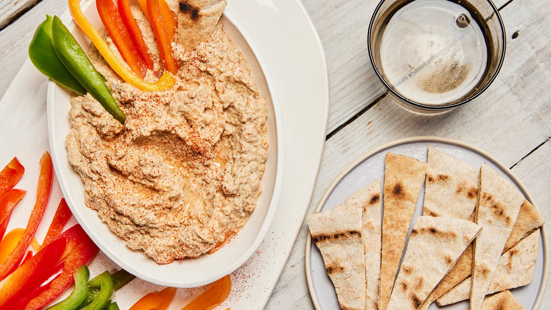 baba ghnoush and pittas