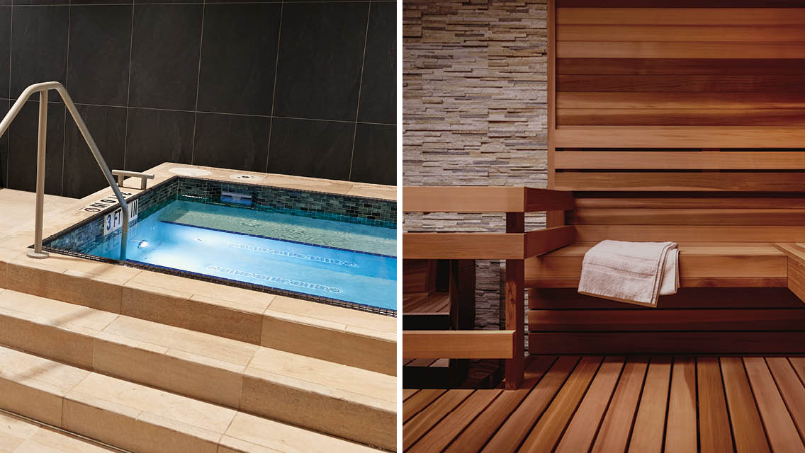 a Life Time cold plunge and sauna