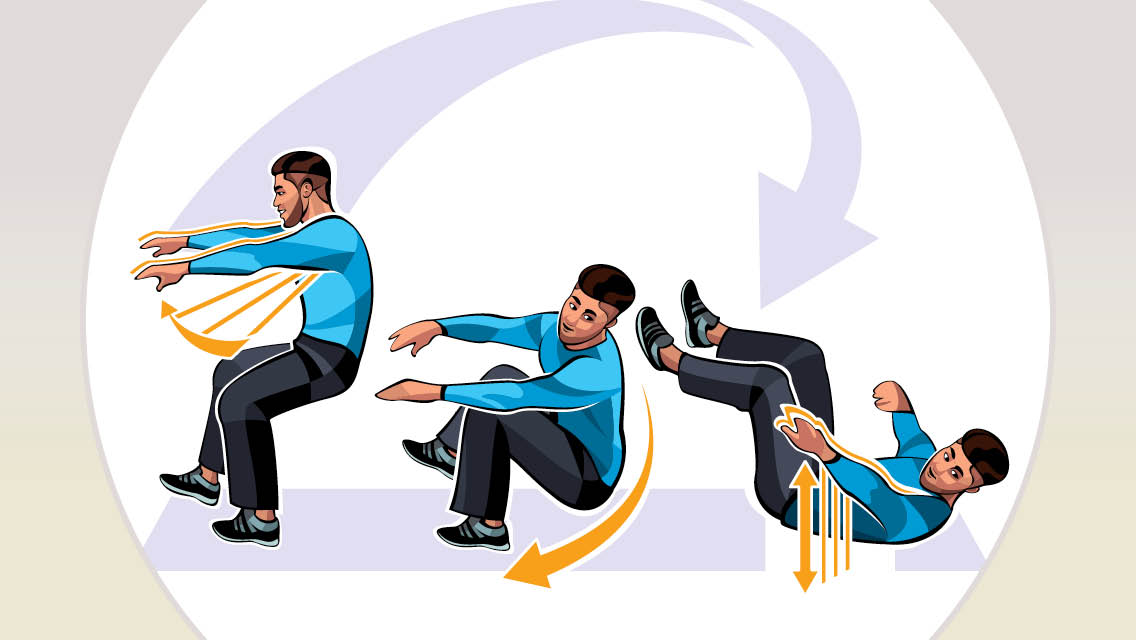 illustration of how to practice falling sideways.