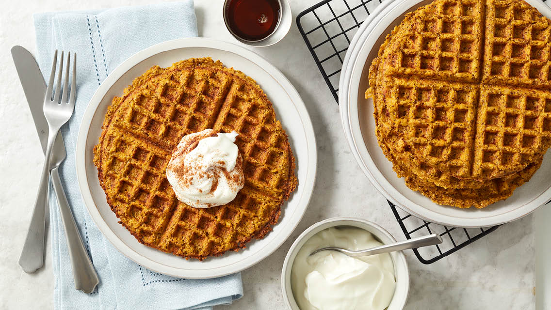 crispy pumpkin waffles