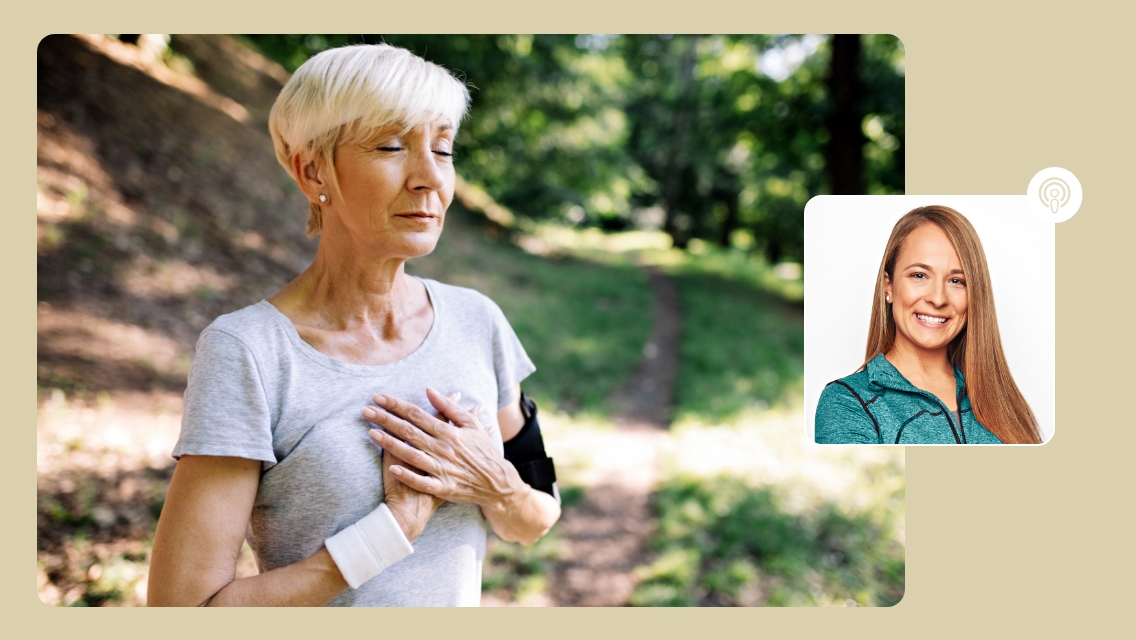 photo of sam McKinney and woman with hands on heart